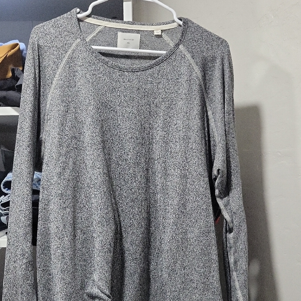 Billy Reid Heathered Gray Long Sleeve Sweater Light